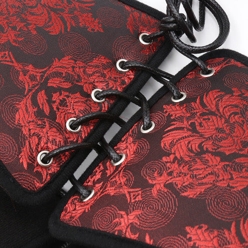 Six Piece Red Satin Bondage Set for Women