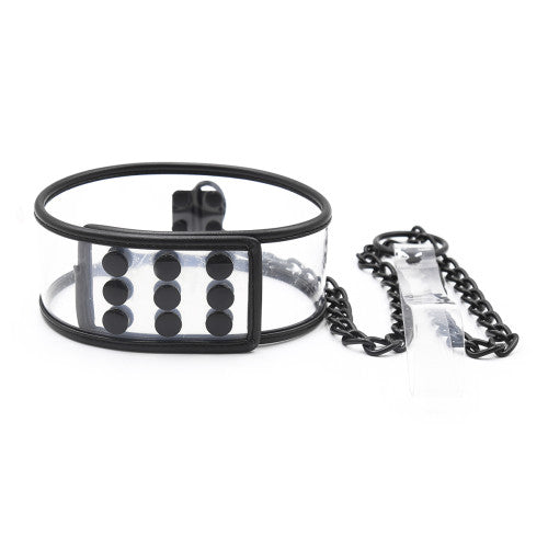 Transparent Collar and Leash 46x5.5cm