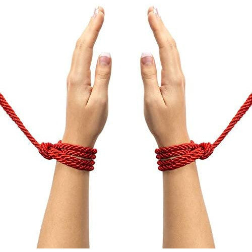 RED Silky Soft Bondage Rope with metal endings 10 Meters
