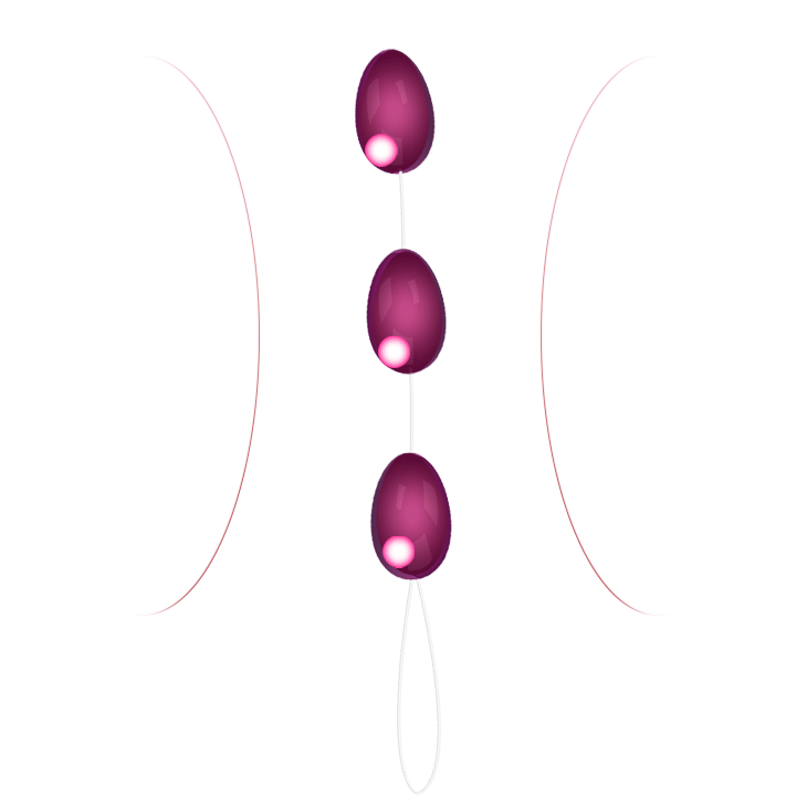 Triple Anal Weighted Eggs with Pull Out Cord