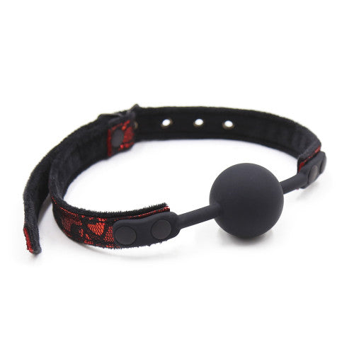 Black Ball Gag with Lacy Strap