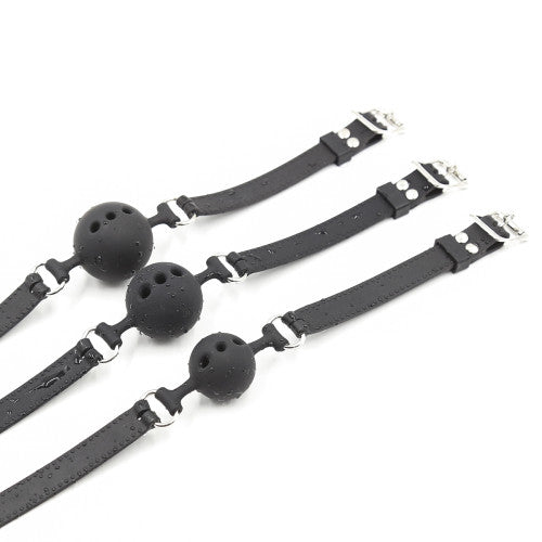 Naughty Toys Breathable Ball gag SMALL BLACK Ø 3.5 cm