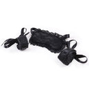 Naughty Toys Black Lace-Satin Blindfold with Hand Cuffs