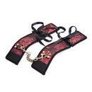 Naughty Toys Black Red Floral Ankle Cuffs