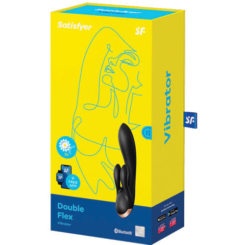 Satisfyer Double Flex Rabbit Vibrator with Connect App BLACK