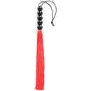 Red Mini silicone flogger with 6 beads handle 22 cm