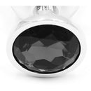 Jeweled Metal Butt Plug MEDIUM BLACK 8 cm