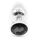 Jeweled Metal Butt Plug MEDIUM BLACK 8 cm