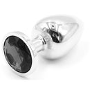 Jeweled Metal Butt Plug MEDIUM BLACK 8 cm