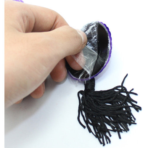 Purple Heart Burlesque Sequin Nipple Black Tassels