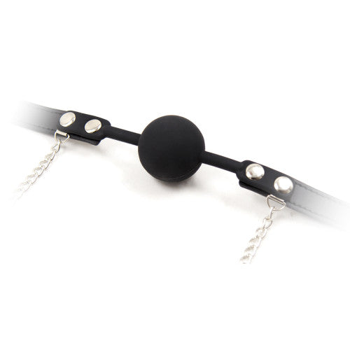 Silicone Ball Gag with Chained Nipple Clamps