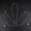 Chained Clit Labia clamps with Nipple clamps combo set