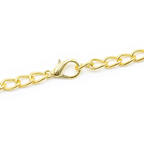 Golden Necklace Chain with Adjustable Nipples and Labia Clamps