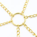 Golden Necklace Chain with Adjustable Nipples and Labia Clamps