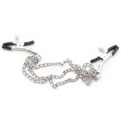 Intimate nipple clamps with triple chain