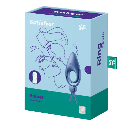 Satisfyer Sniper adjustable cock ring with 12 vibration programs blue