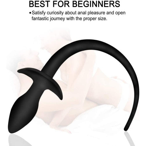 Black Silicone Mice Tail with plug