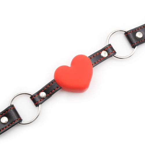 Adjustable mouth gag Red Silicone heart Ø 3.5