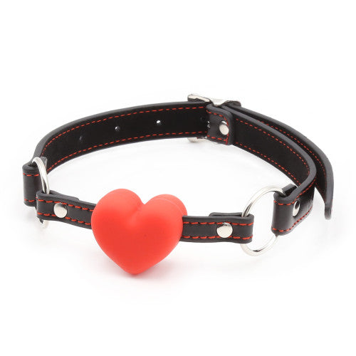Adjustable mouth gag Red Silicone heart Ø 3.5