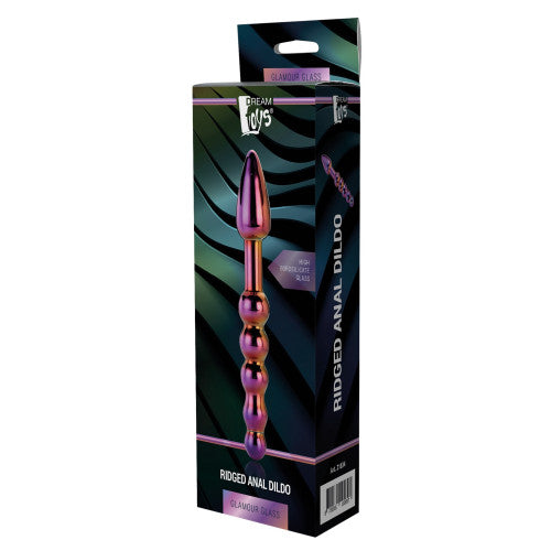 Glamour Glass Ridged Dildo 18cm x Ø 3cm