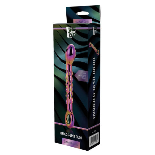 Glamour Glass Ribbed G-Spot Dildo 18cm x Ø 3,4cm