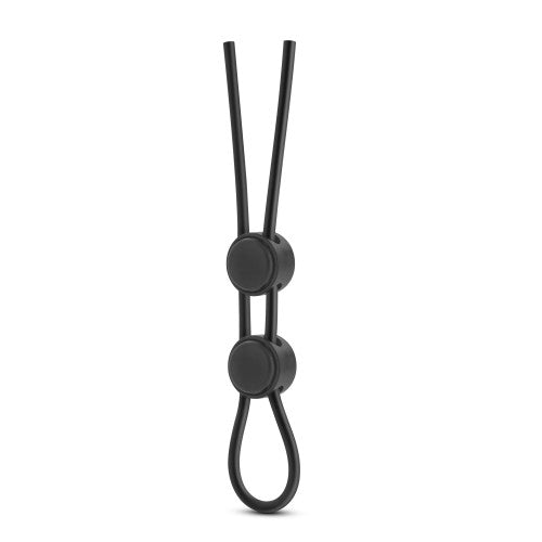 STAY HARD double loop Lasso cock and balls ring black