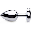 LARGE heart base metal butt plug BLACK 9 X Ø 4 cm