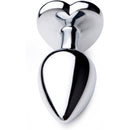 LARGE heart base metal butt plug BLACK 9 X Ø 4 cm