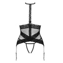 Obsessive Lacrisia Corset and Open Thong Black