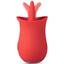 Red silicone vibrating Licking Tongue rose Flower