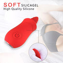 Red silicone vibrating Licking Tongue rose Flower
