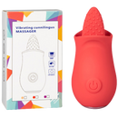 Red silicone vibrating Licking Tongue rose Flower