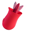 Red silicone vibrating Licking Tongue rose Flower