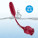 Clitoral Air suction Rose with thrusting bullet Vibrator