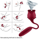 Clitoral Air suction Rose with thrusting bullet Vibrator