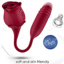 Clitoral Air suction Rose with thrusting bullet Vibrator