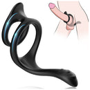 Soft stretchy 3 in 1 Double cock ring with Tainted Teasing Tail