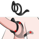 Soft stretchy 3 in 1 Double cock ring with Tainted Teasing Tail