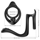 Soft stretchy 3 in 1 Double cock ring with Tainted Teasing Tail