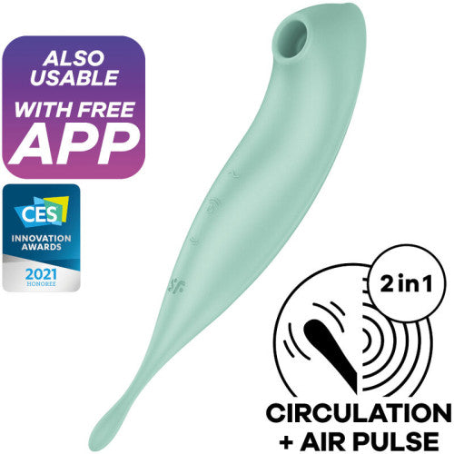 Satisfyer Twirling Pro+ Hybrid Air Pulse Vibrator Mint