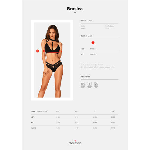 Obsessive Brasica Black Bra with Choker
