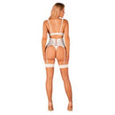 Obsessive S814 Beige Stockings with White Hem