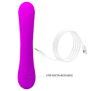 PRETTY LOVE Sincere rabbit vibrator with clitoral teaser scoop Purple