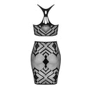 Obsessive K101 top and skirt set Black O/S