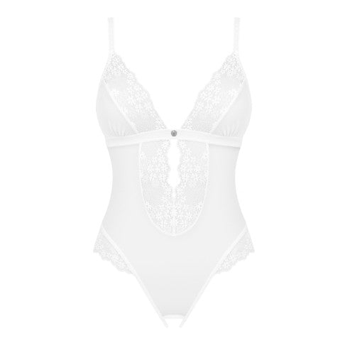Obsessive Heavenlly white crotchless teddy