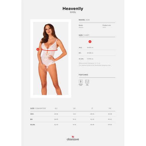 Obsessive Heavenlly white crotchless teddy