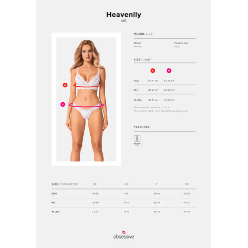 Obsessive Heavenlly white bra and thong set