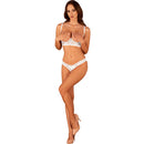 Obsessive Heavenlly white cupless bra and crotchless thong set