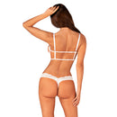 Obsessive Heavenlly white cupless bra and crotchless thong set