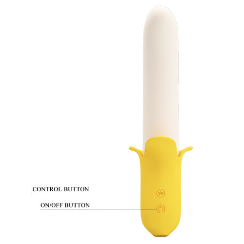 Pretty love Banana Geek silicone thrusting vibrator
